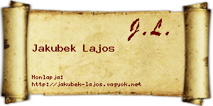 Jakubek Lajos névjegykártya
