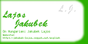lajos jakubek business card